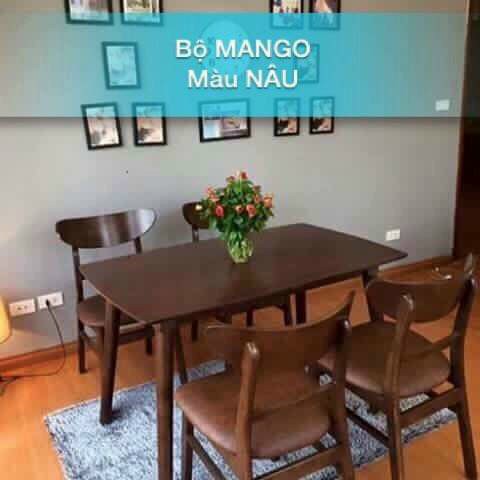 Bộ bàn ăn mango 4 ghế